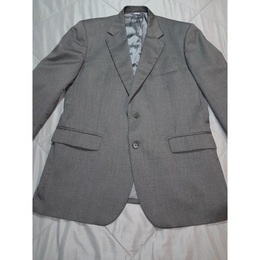 Brooks Brothers 1818 Madison Suit 43R 38W Black 100% Wool Made in USA Classic Fi